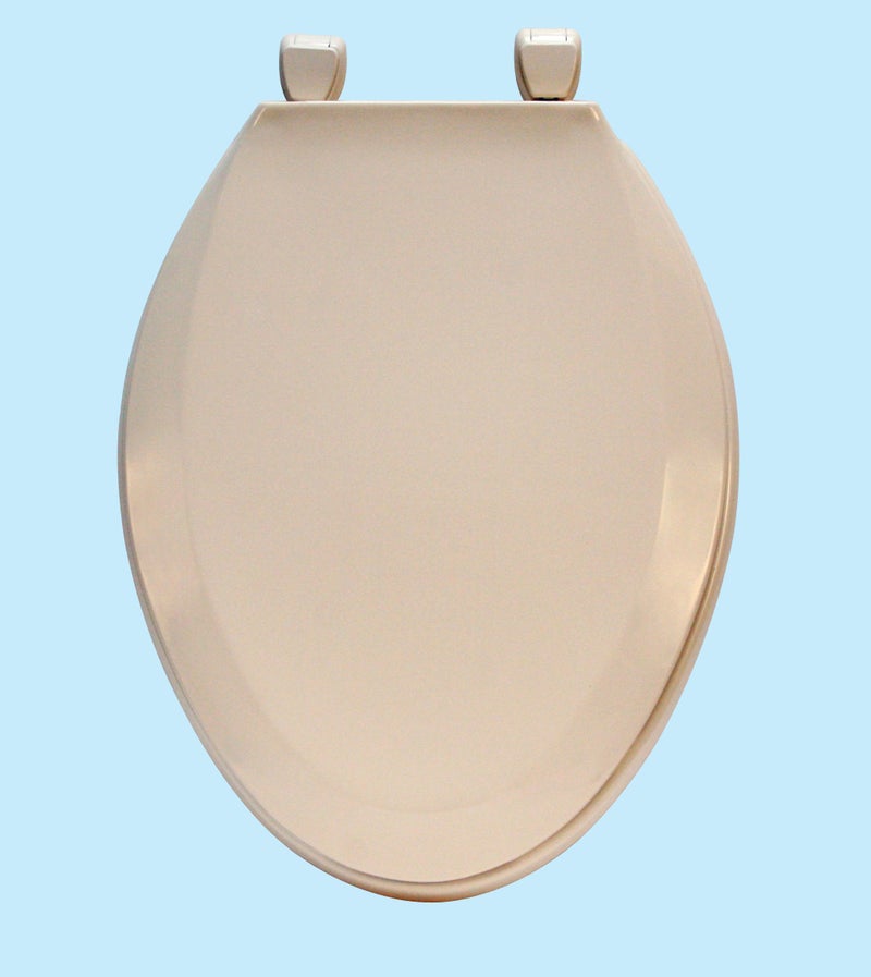 Centoco 1600BN Closed Front with Cover Top Mount Plastic Hinge, Elongated, Bone